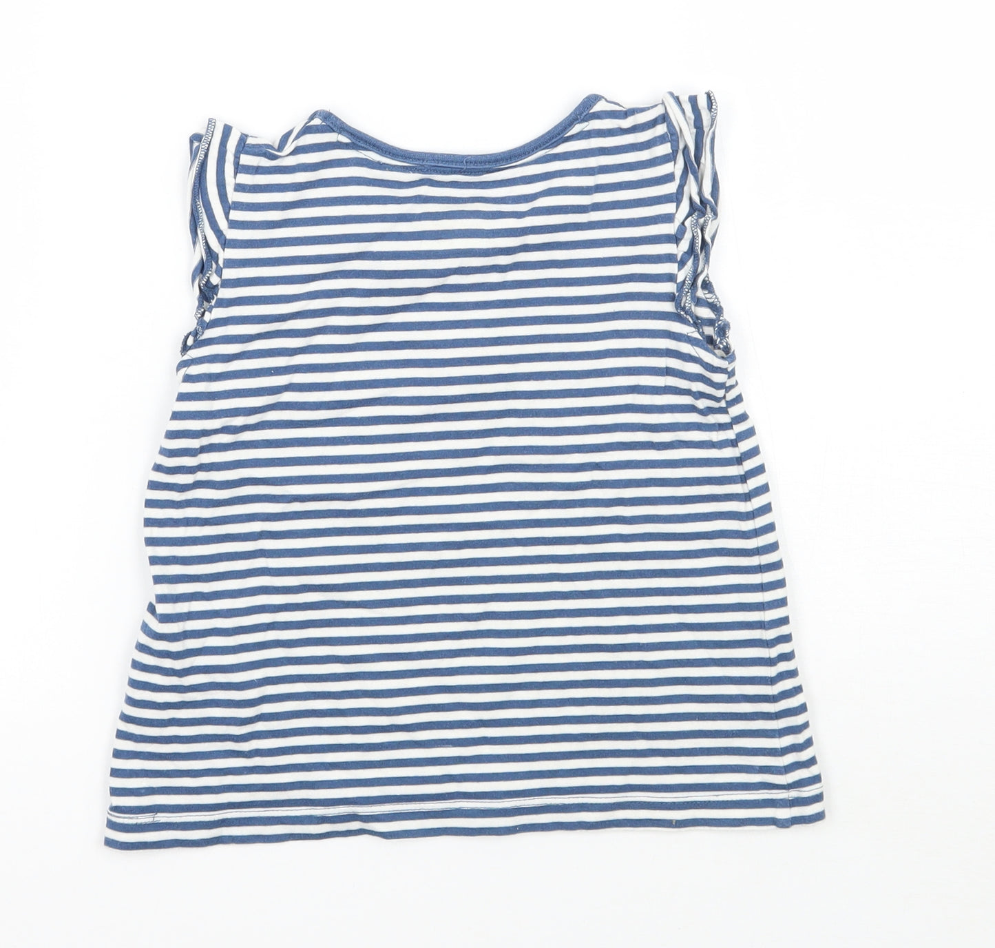 TU Girls Blue Striped  Basic T-Shirt Size 3-4 Years