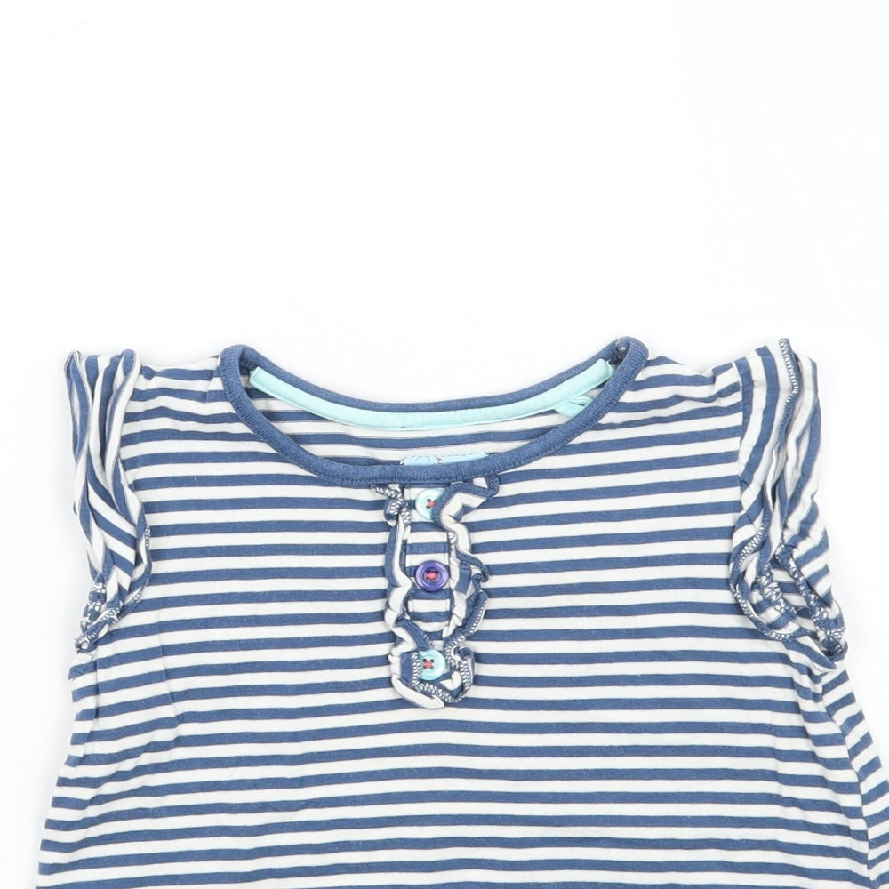 TU Girls Blue Striped  Basic T-Shirt Size 3-4 Years