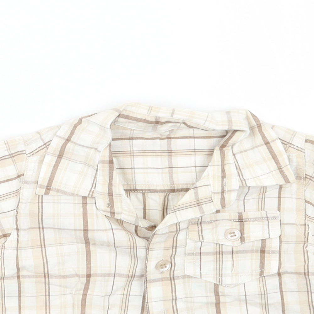 Matalan Boys Beige Check  Basic Button-Up Size 0-3 Months