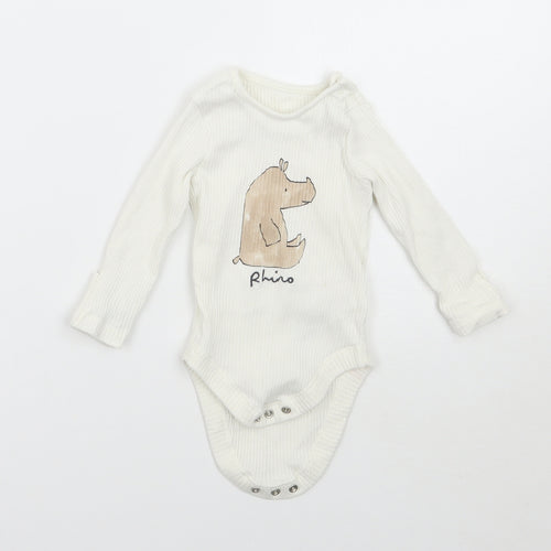 Marks and Spencer Girls White   Babygrow One-Piece Size 3-6 Months