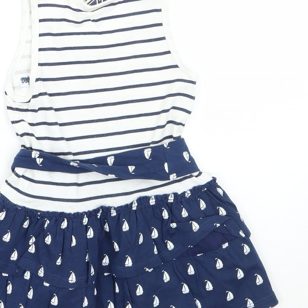 Lee Cooper Girls White Striped  A-Line  Size 2-3 Years