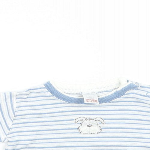 NEXT Boys White Striped  Basic T-Shirt Size 0-3 Months