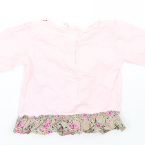 NEXT Girls Pink Floral  Basic T-Shirt Size 3-6 Months