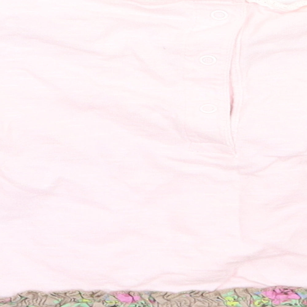 NEXT Girls Pink Floral  Basic T-Shirt Size 3-6 Months
