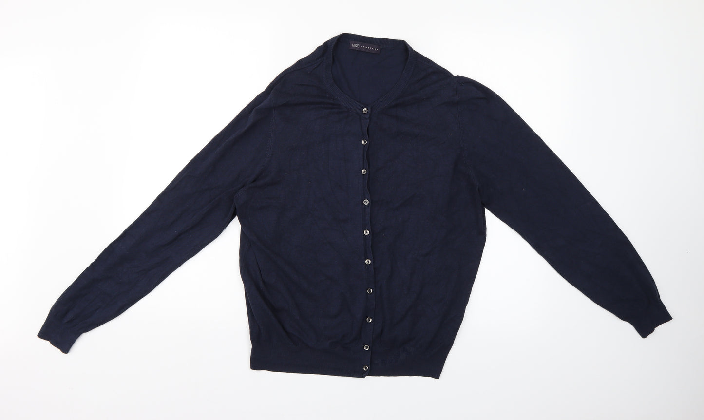 Marks and Spencer Womens Blue   Cardigan Jumper Size 20