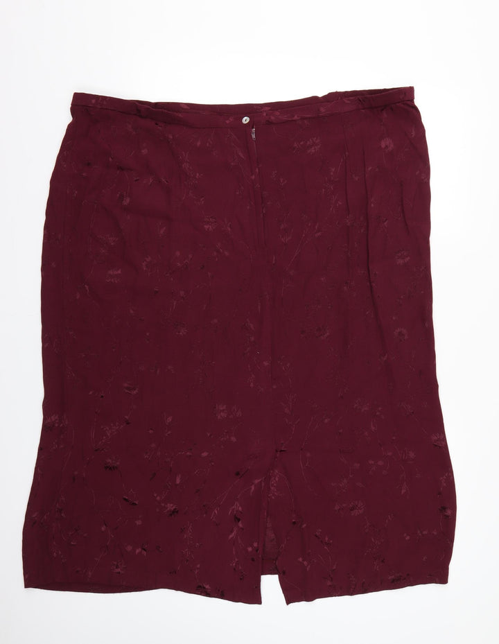 premier collection Womens Red Floral Straight & Pencil Skirt Size 30