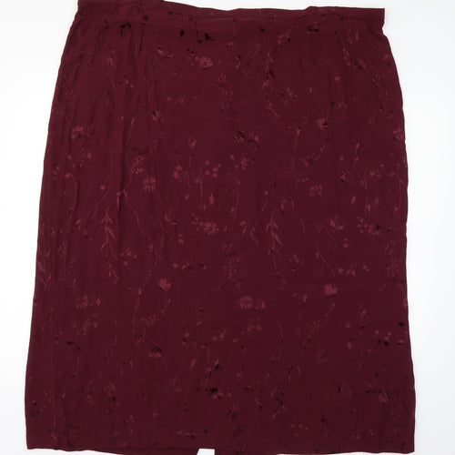 premier collection Womens Red Floral  Straight & Pencil Skirt Size 30