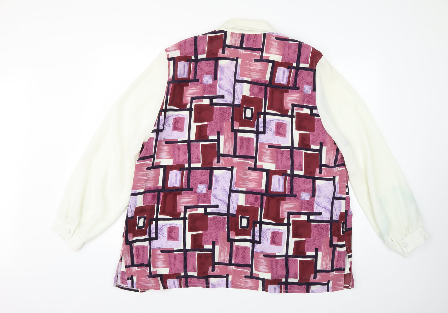 canda Womens Multicoloured Geometric  Basic Button-Up Size 22