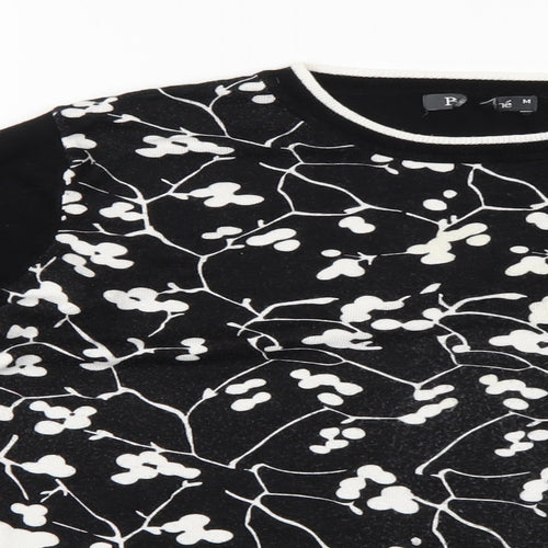 Preworn Womens Black Floral  Pullover Jumper Size M