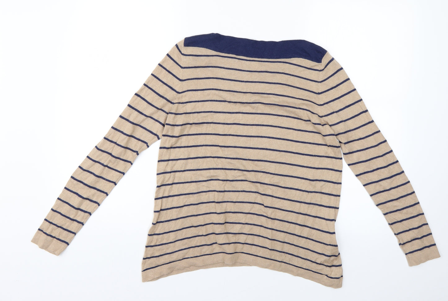 Lakeland Womens Brown Striped  Pullover Jumper Size 14