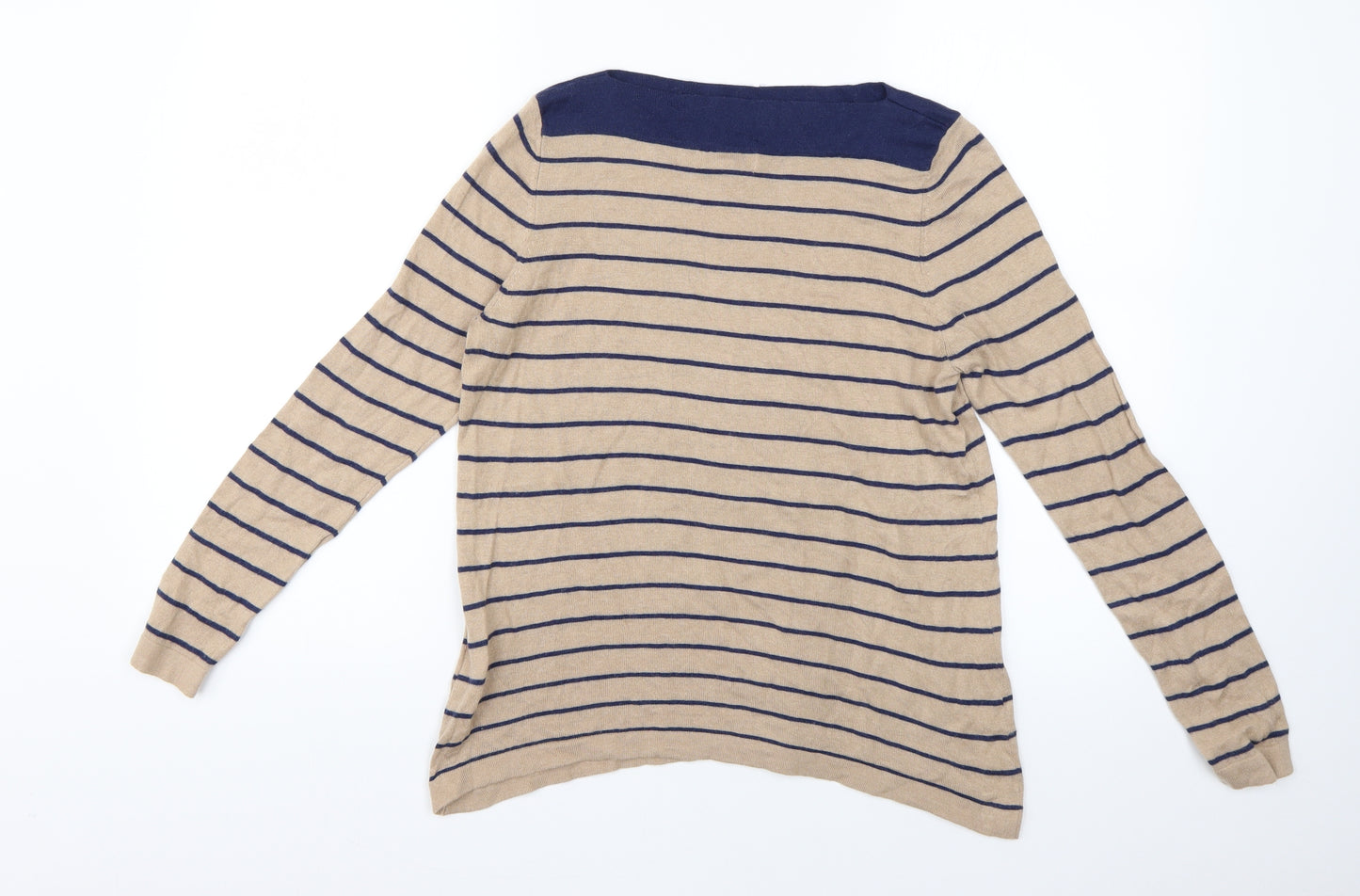 Lakeland Womens Brown Striped  Pullover Jumper Size 14