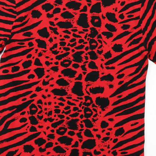 NEXT Womens Red Animal Print  Pullover Jumper Size 10