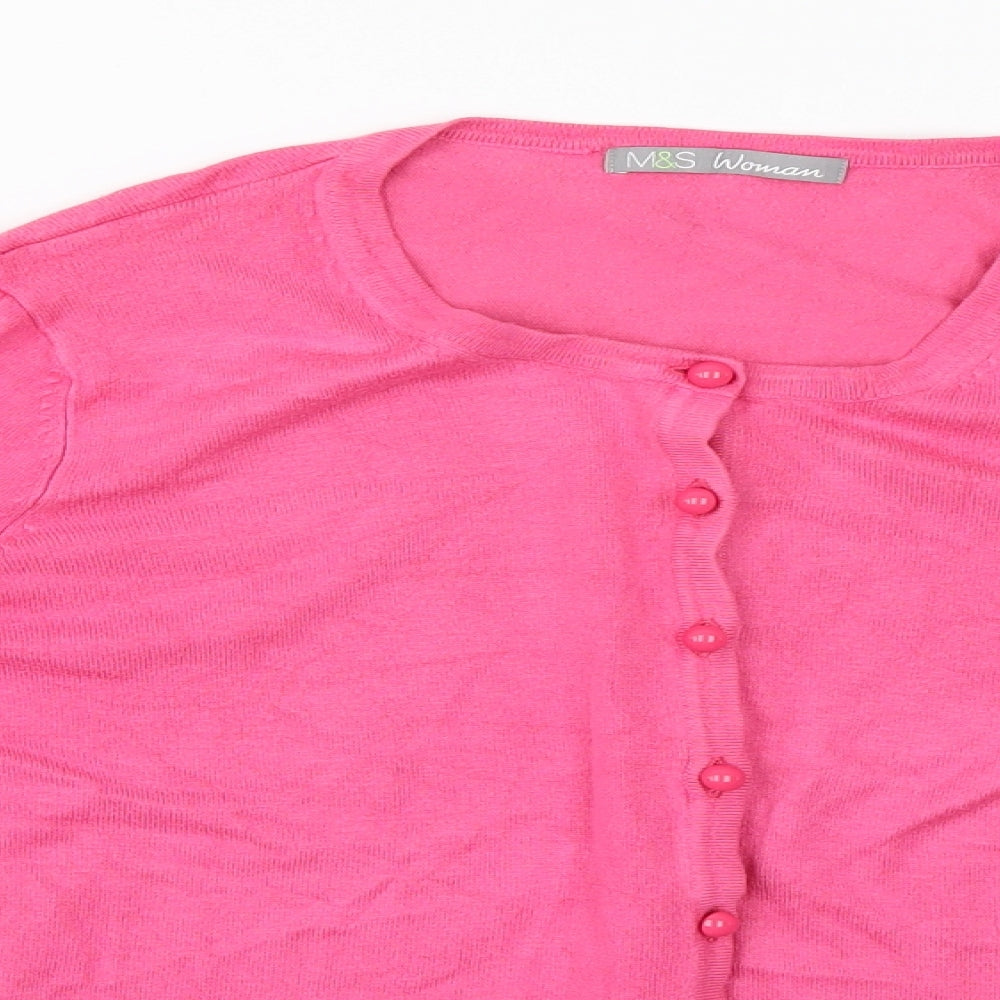 Marks and Spencer Womens Pink   Cardigan Jumper Size 16