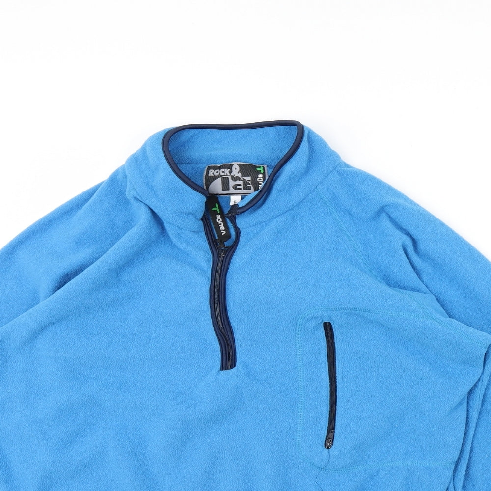 rock & ice Mens Blue  Fleece Henley Jumper Size L