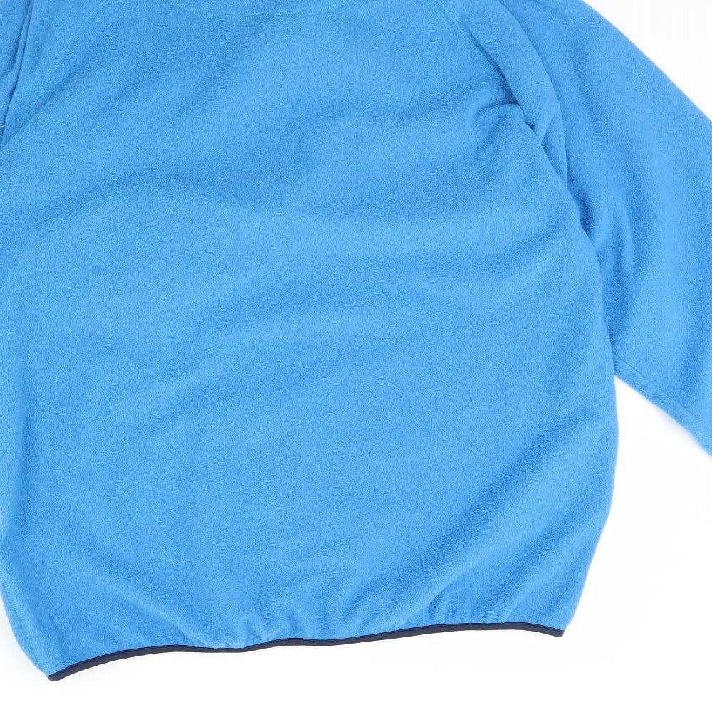 rock & ice Mens Blue  Fleece Henley Jumper Size L