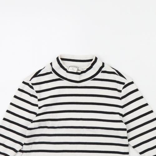 Monki Womens White Striped  Basic Blouse Size XS