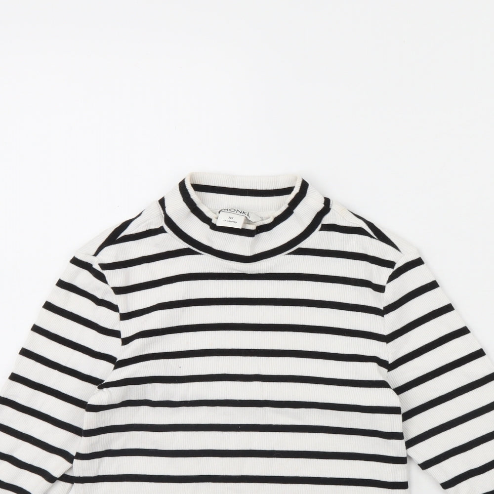Monki Womens White Striped  Basic Blouse Size XS