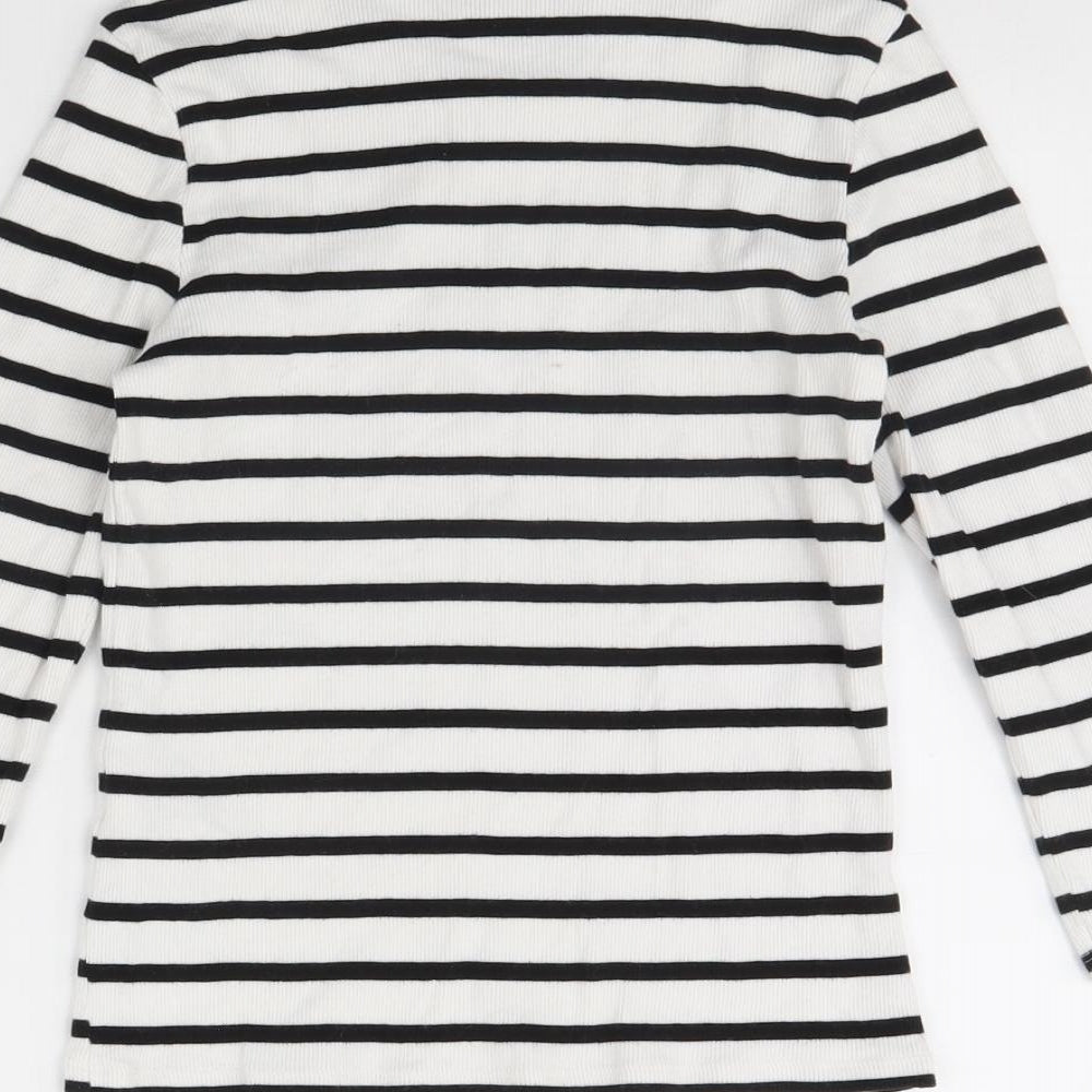 Monki Womens White Striped  Basic Blouse Size XS