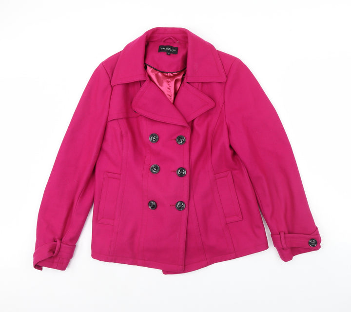 Debenhams Womens Pink Overcoat Coat Size 14