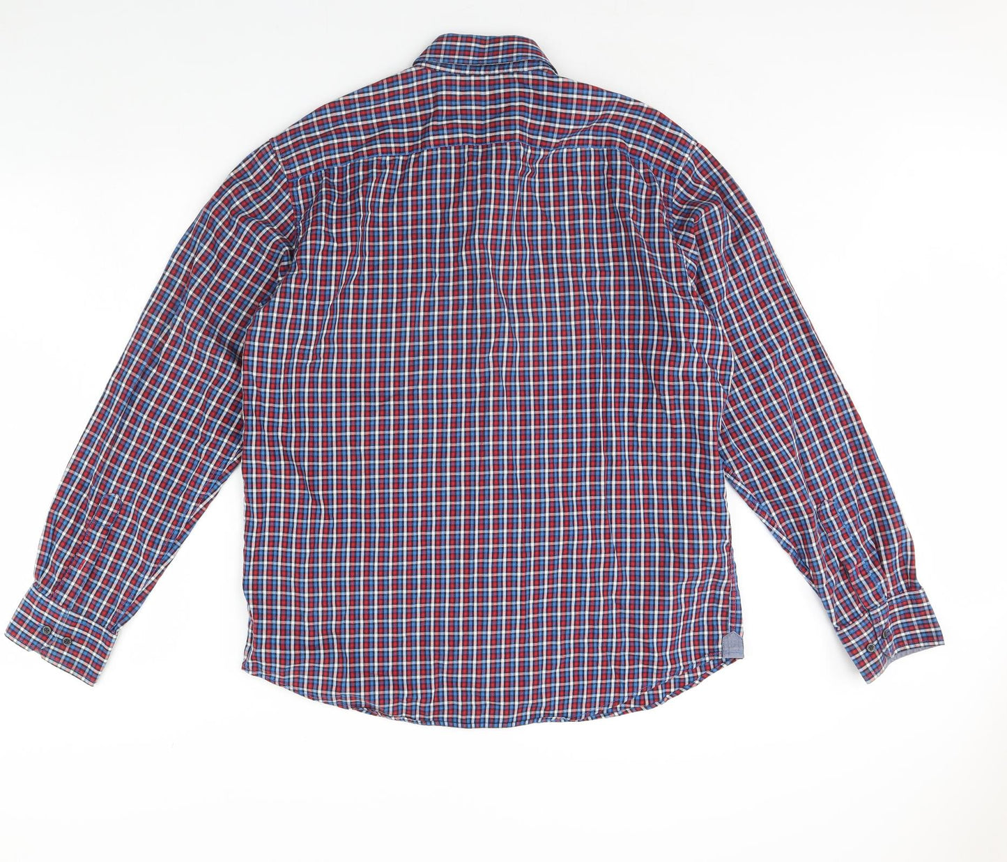 Blue Harbour Mens Blue Check   Dress Shirt Size L