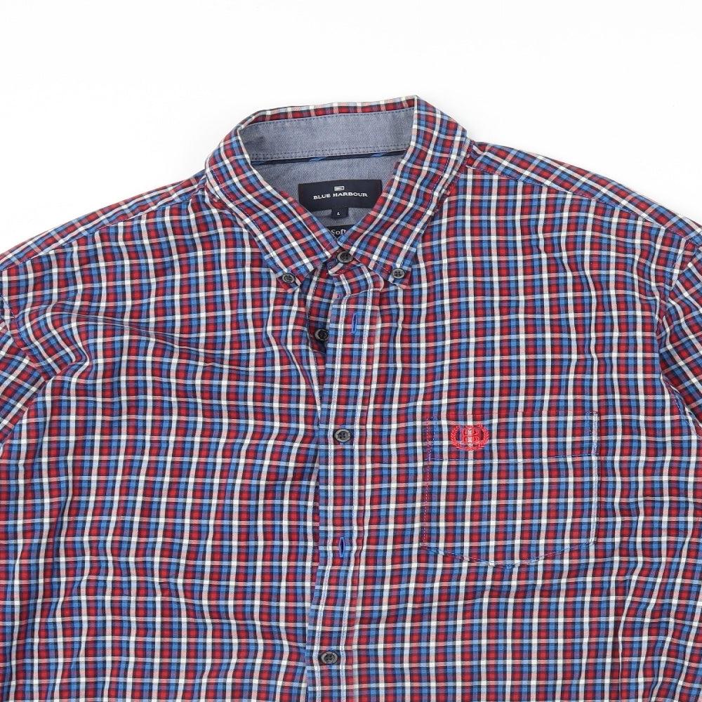 Blue Harbour Mens Blue Check   Dress Shirt Size L