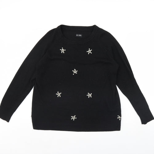 B you Womens Black   Pullover Jumper Size 16