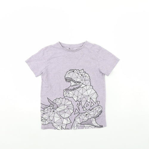 TU Boys Purple   Basic T-Shirt Size 9 Years  - Dinosaur