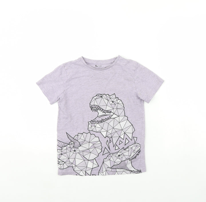TU Boys Purple   Basic T-Shirt Size 9 Years  - Dinosaur