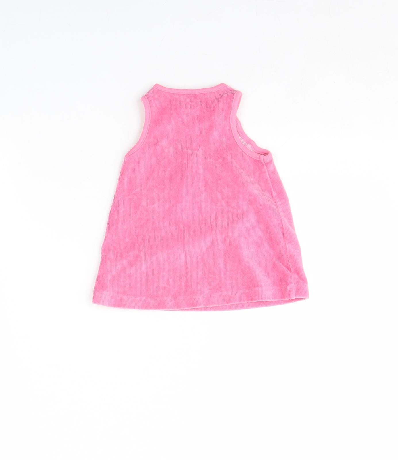 M&Co Girls Pink  Corduroy Pinafore/Dungaree Dress  Size 0-3 Months