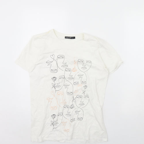 Nasty Gal Womens White   Basic T-Shirt Size S