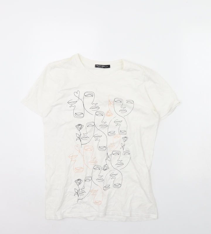 Nasty Gal Womens White Basic T-Shirt Size S
