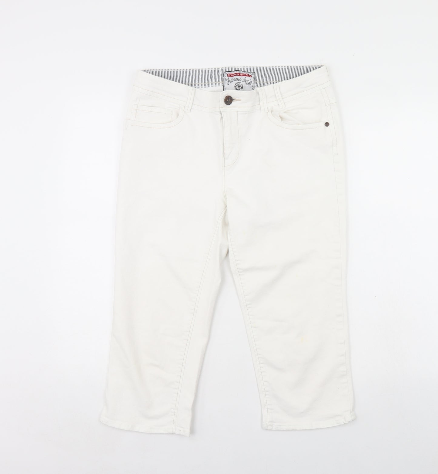 NEXT Womens White  Denim Cropped Jeans Size 12 L20 in