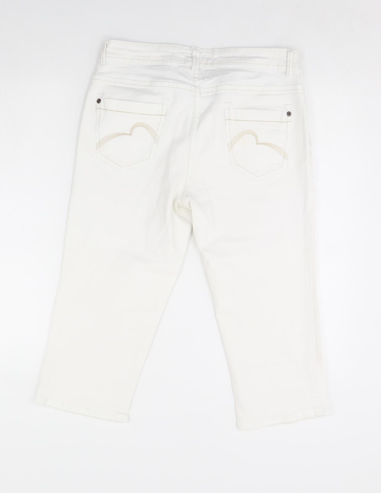NEXT Womens White  Denim Cropped Jeans Size 12 L20 in