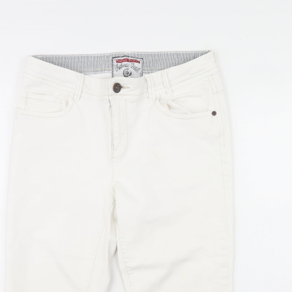 NEXT Womens White  Denim Cropped Jeans Size 12 L20 in