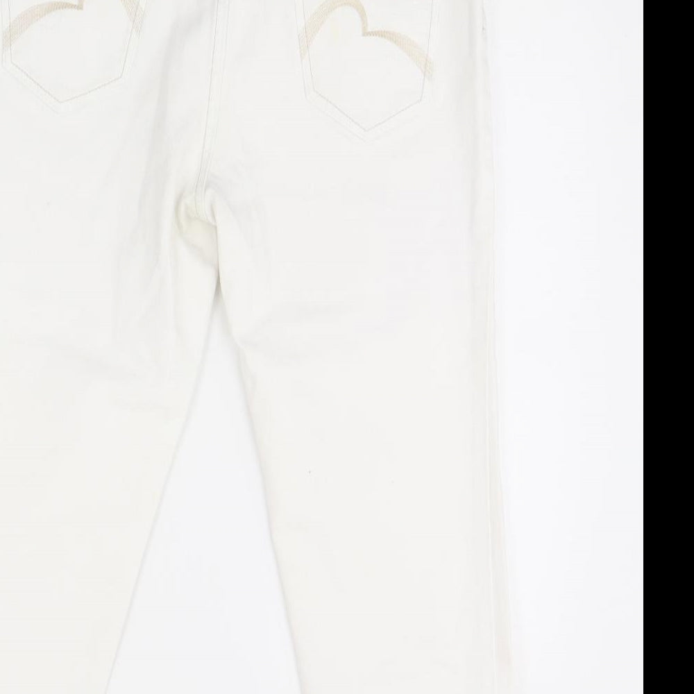 NEXT Womens White  Denim Cropped Jeans Size 12 L20 in