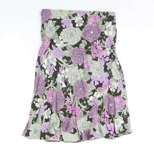 m&s Womens Brown Floral  Mini Skirt Size 12