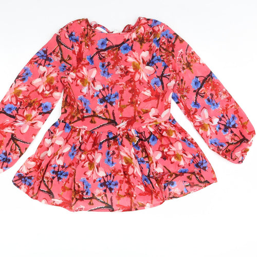 sera Womens Pink Floral  Basic Blouse Size S