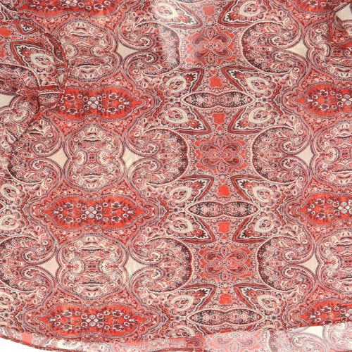 George Womens Red Fair Isle  Basic Button-Up Size 10