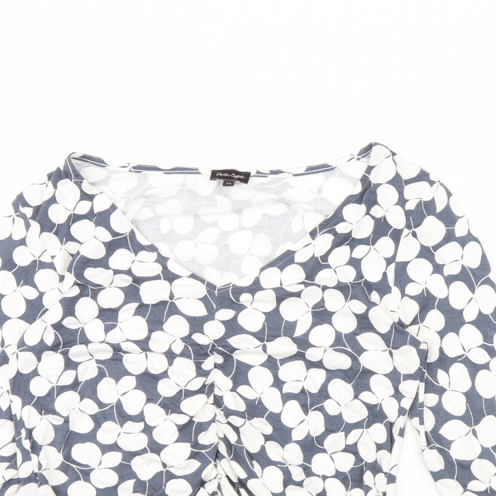 Phase Eight Womens White Floral  Basic Blouse Size 14
