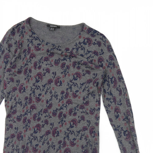 ESMARA Womens Grey Floral  Bodycon  Size 10