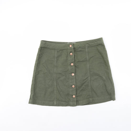 New Look Womens Green  Denim Mini Skirt Size 16