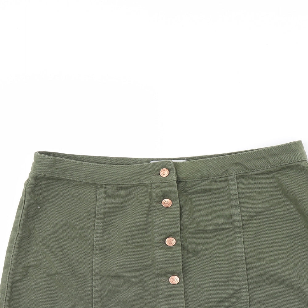 New Look Womens Green  Denim Mini Skirt Size 16