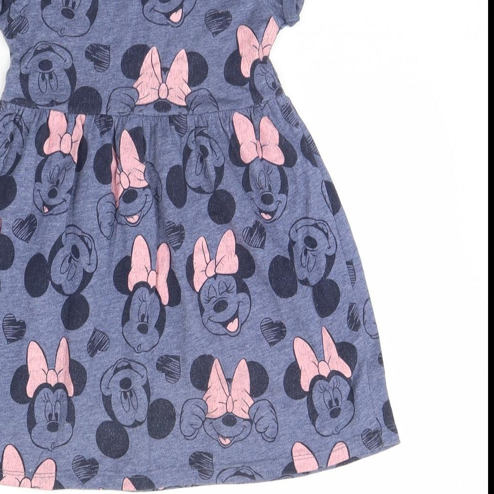 TU Girls Blue Spotted  Fit & Flare  Size 2 Years  - Minnie mouse