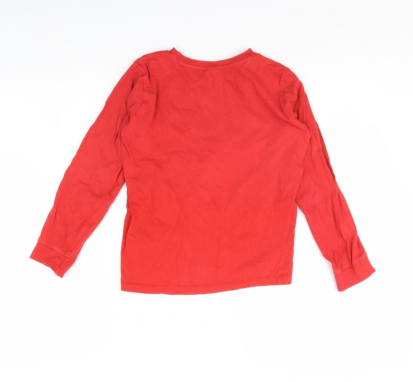 Preworn Girls Red   Basic T-Shirt Size 10 Years  - Christmas