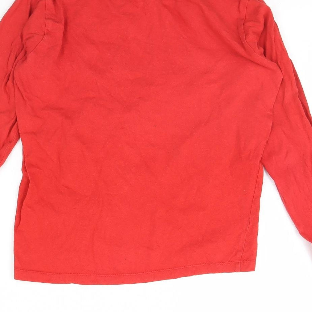 Preworn Girls Red   Basic T-Shirt Size 10 Years  - Christmas