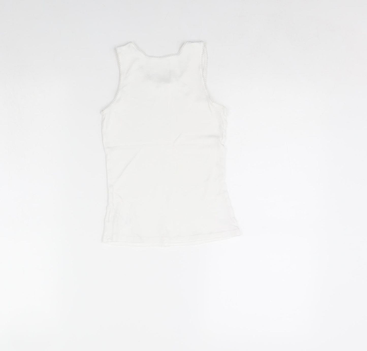 m&s Girls White   Camisole Tank Size 7 Years
