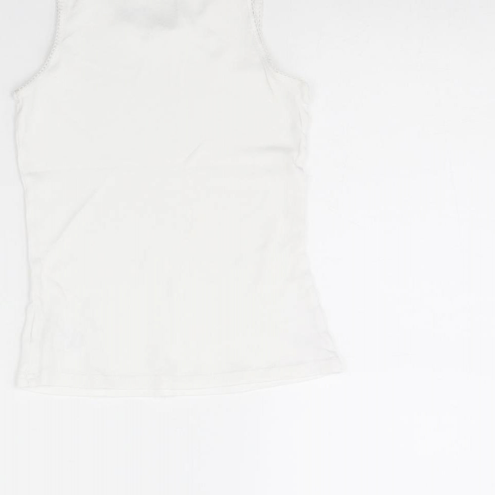 m&s Girls White   Camisole Tank Size 7 Years