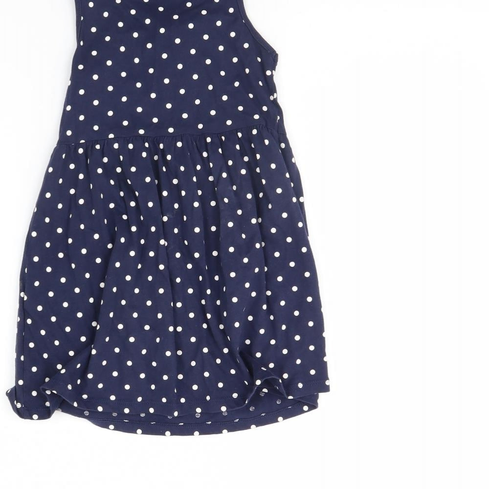 H&M Girls Blue Polka Dot  Fit & Flare  Size 2 Years  - Minnie mouse