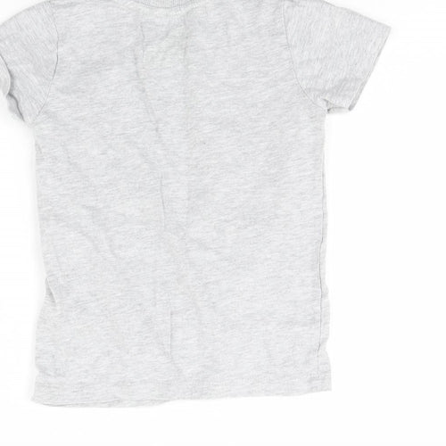 Preworn Boys Grey   Basic T-Shirt Size 4 Years  - Football