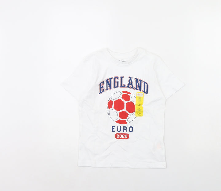 Primark Boys White   Basic T-Shirt Size 5 Years